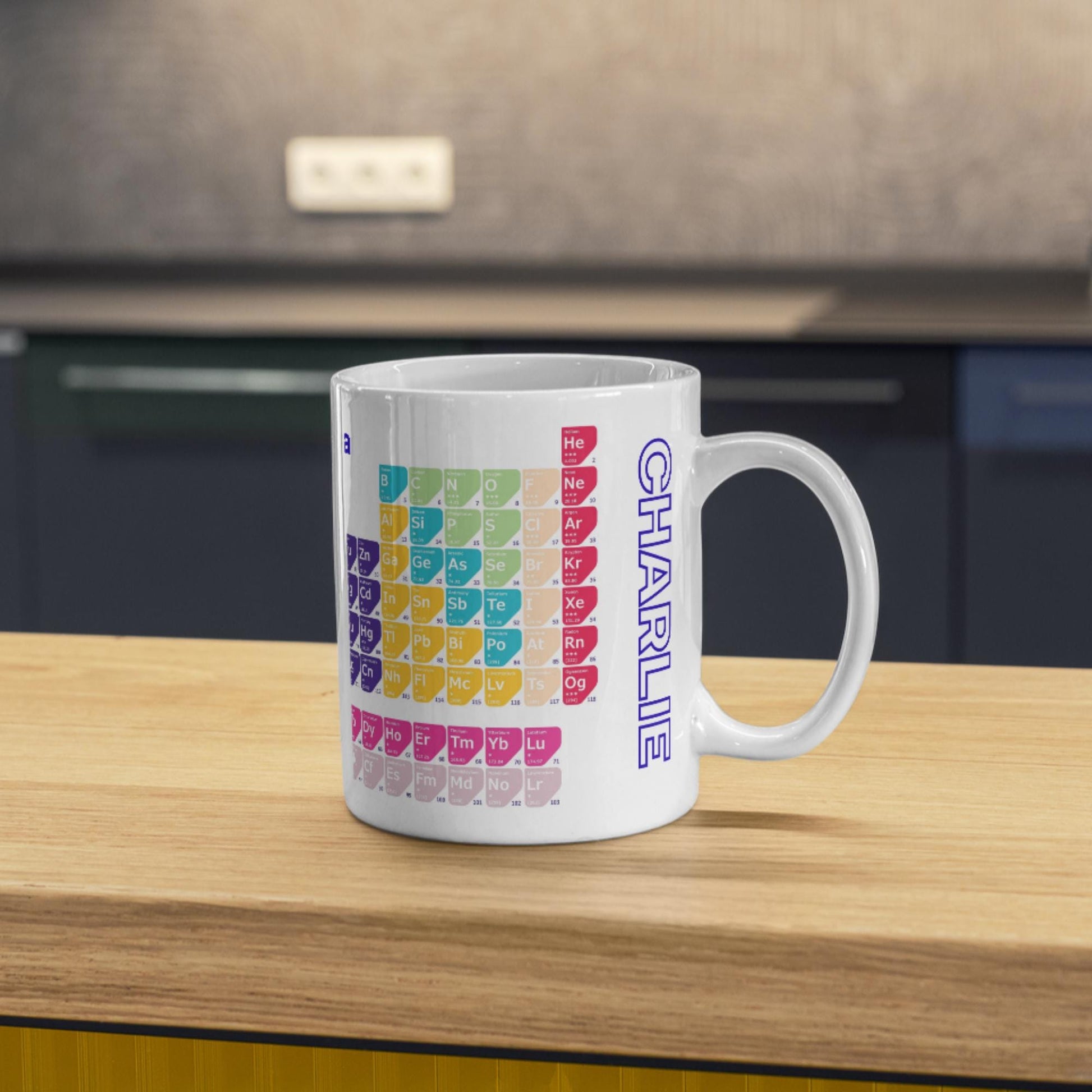 Personalised Periodic Table Mug, Chemistry Gift, Multi Colour Options, Science Mug