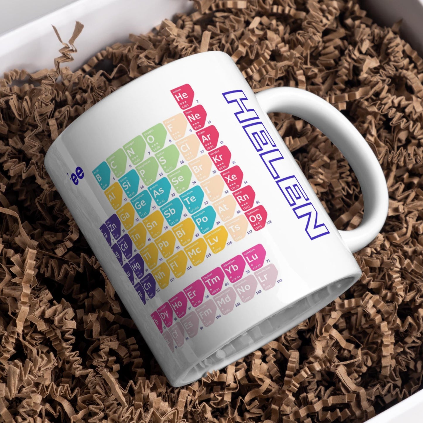 Personalised Periodic Table Mug, Chemistry Gift, Multi Colour Options, Science Mug