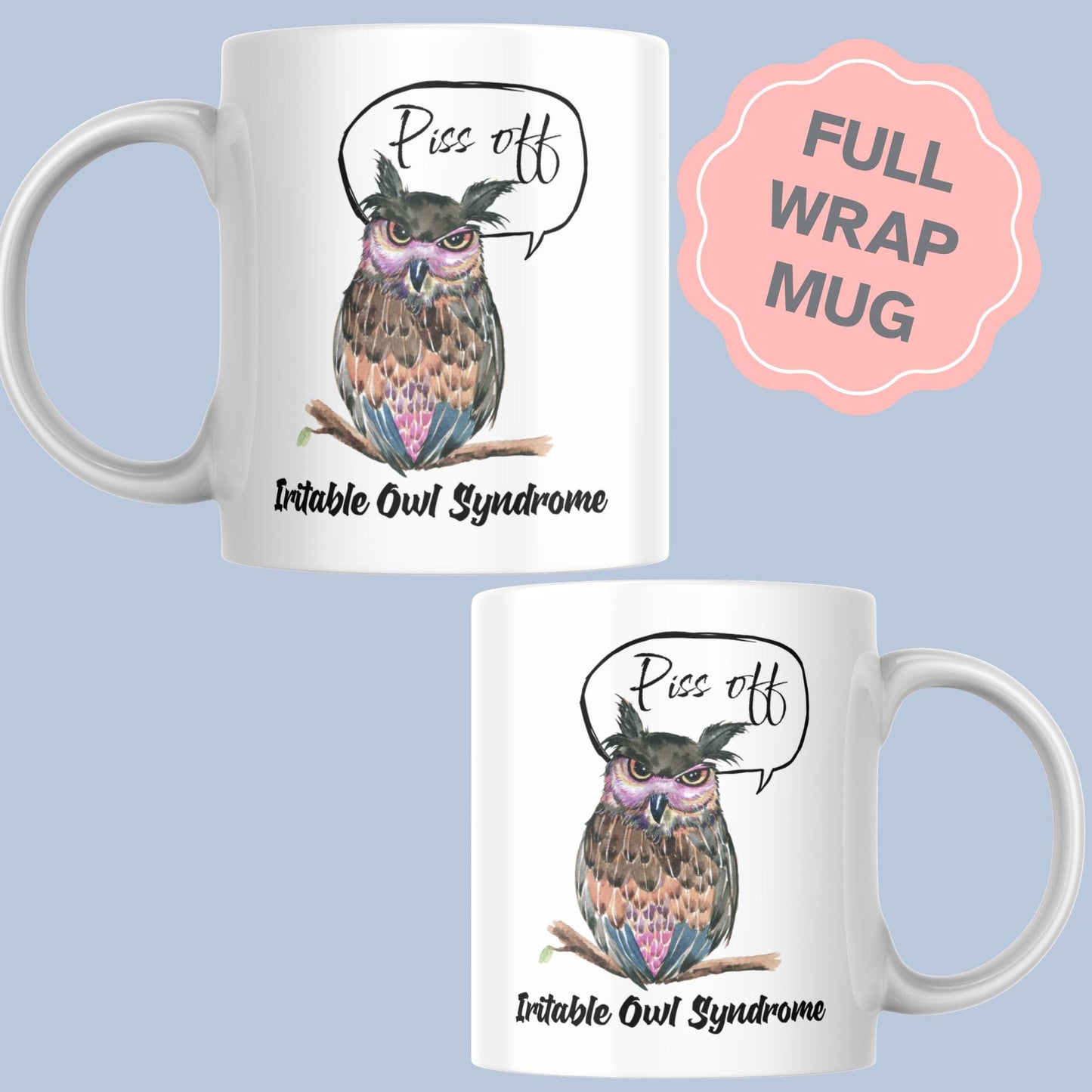 Owl Mug, Funny Coffee Cup, Great Gift For Owl Lovers, Irritable Owl, Rude Mug