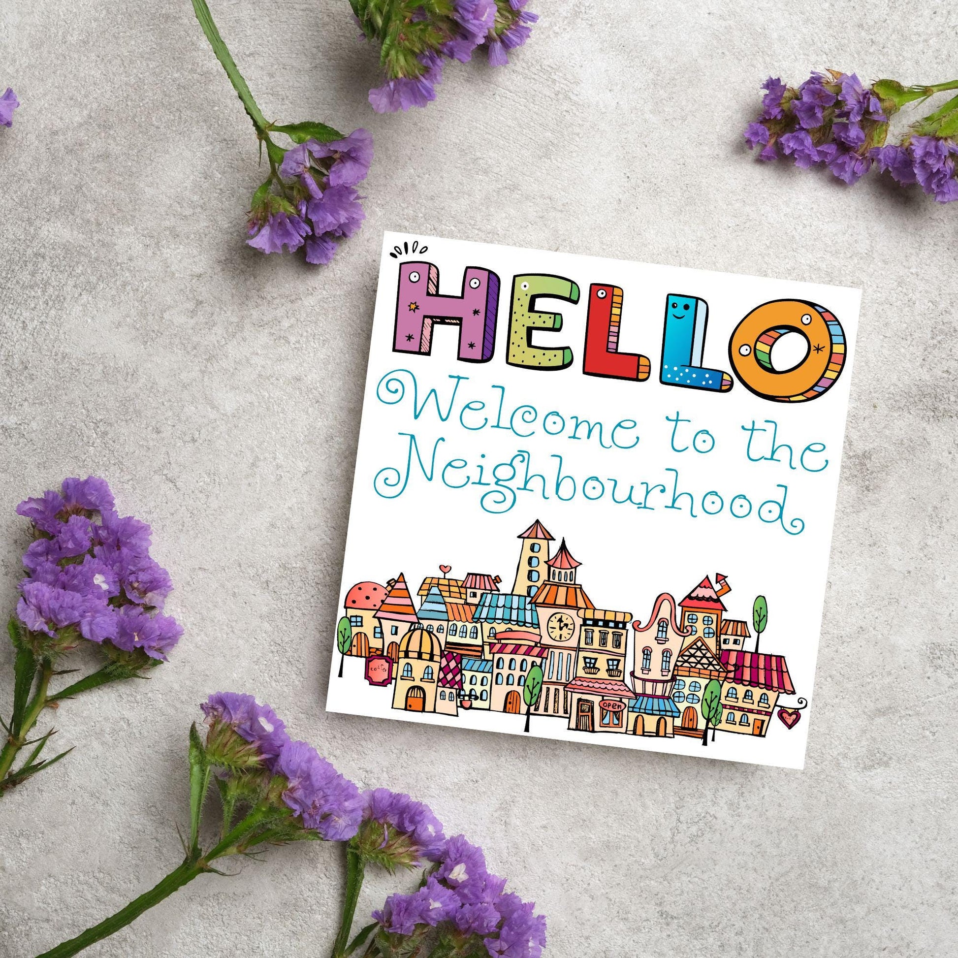 Welcome Neighbour, Moving house Card, Moving in Card, New Neighbour, Introduction Card