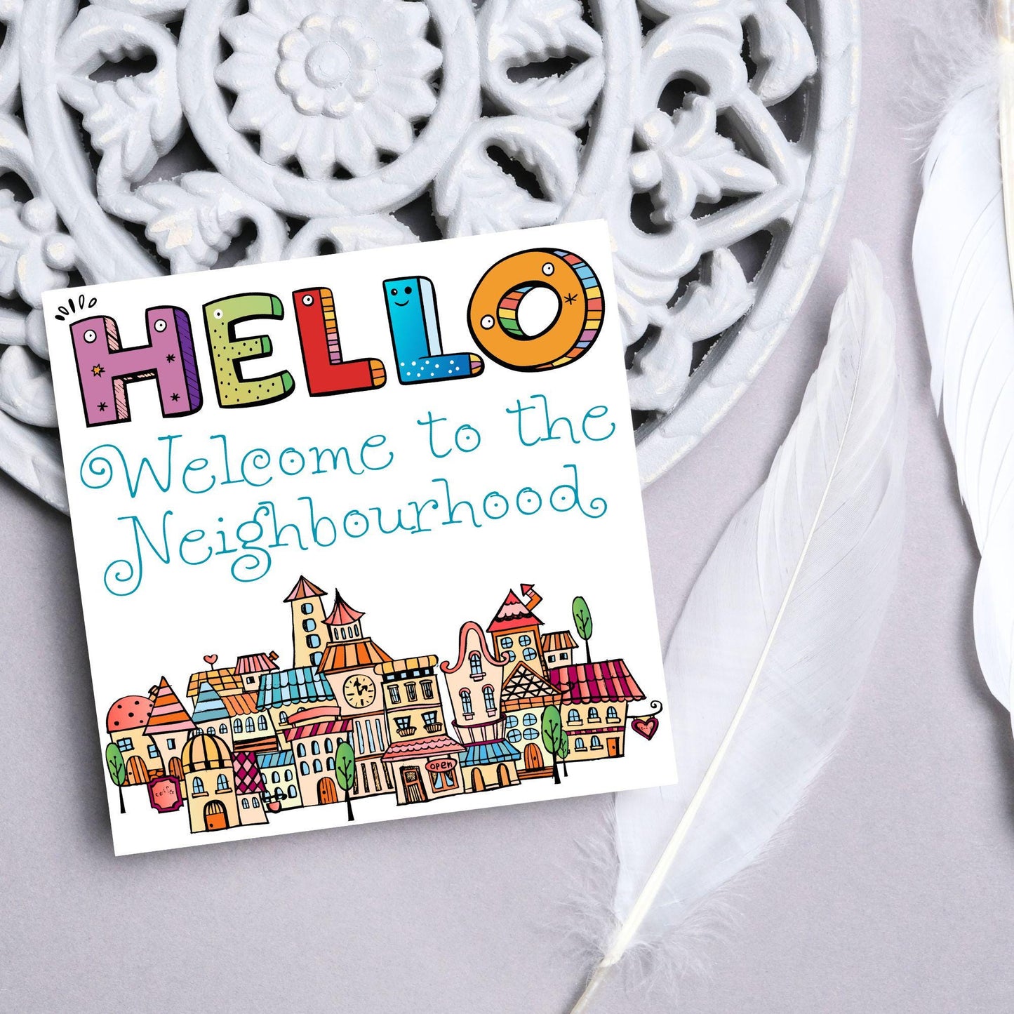 Welcome Neighbour, Moving house Card, Moving in Card, New Neighbour, Introduction Card