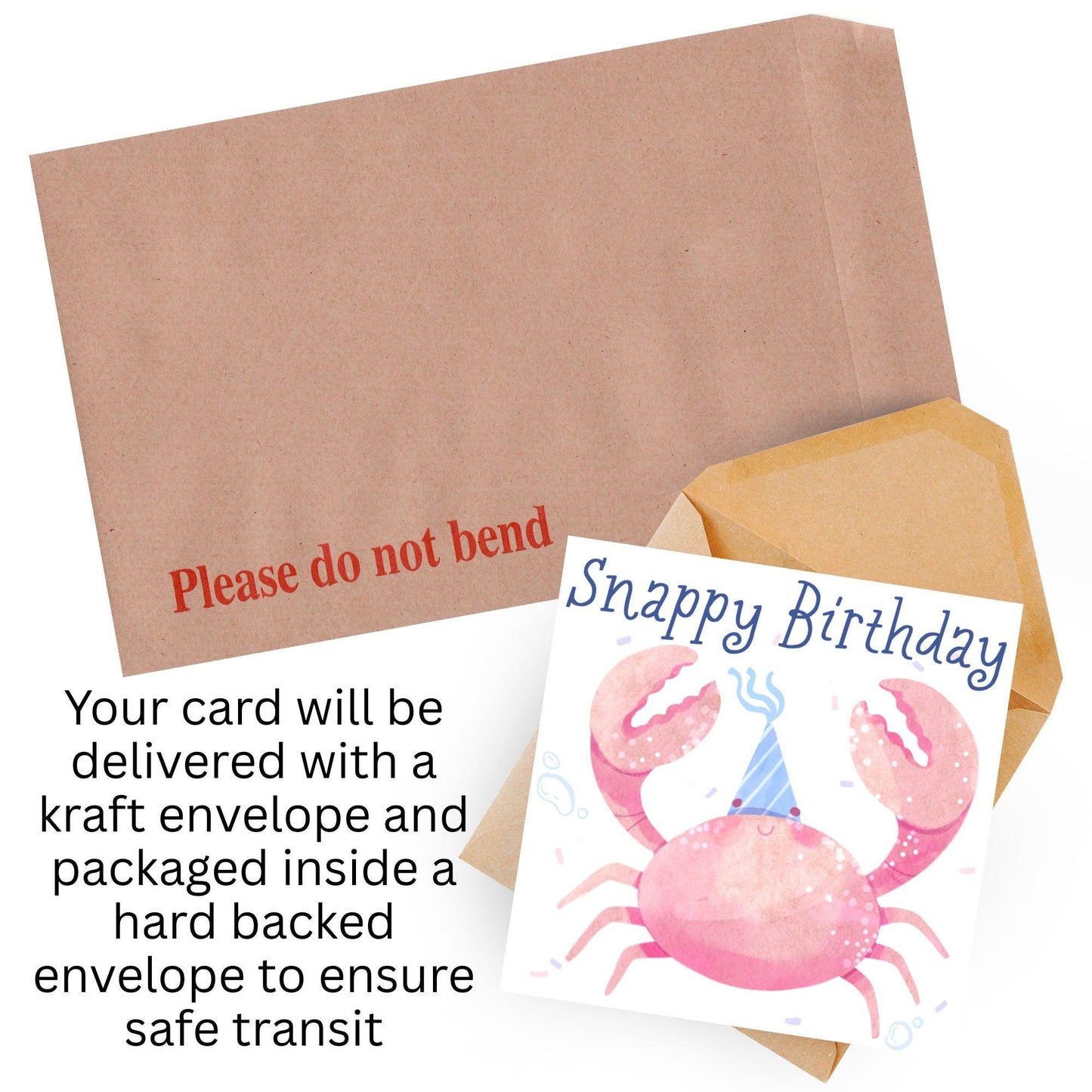 Crab Birthday Card, Sea Themed, Crustacean Card, Card for Granddaughter, Card for Daughter, Sister, Niece