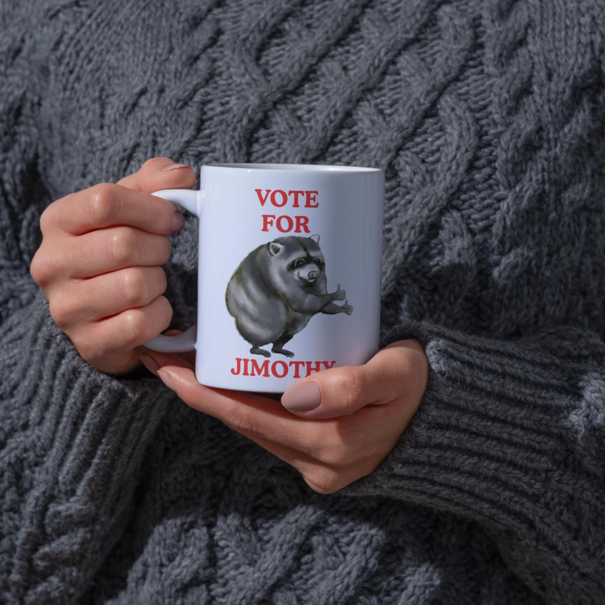 Jimothy Raccoon Mug, Seattle Viral Raccoon, Funny Meme Mug, Choice of Colours