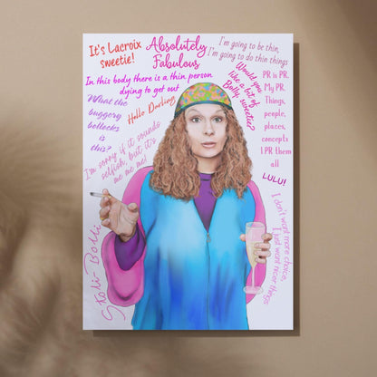 Ab Fab Eddie Quotes Poster, Absolutely Fabulous Art Print, Designer Wall Art, A4 High Quality Print