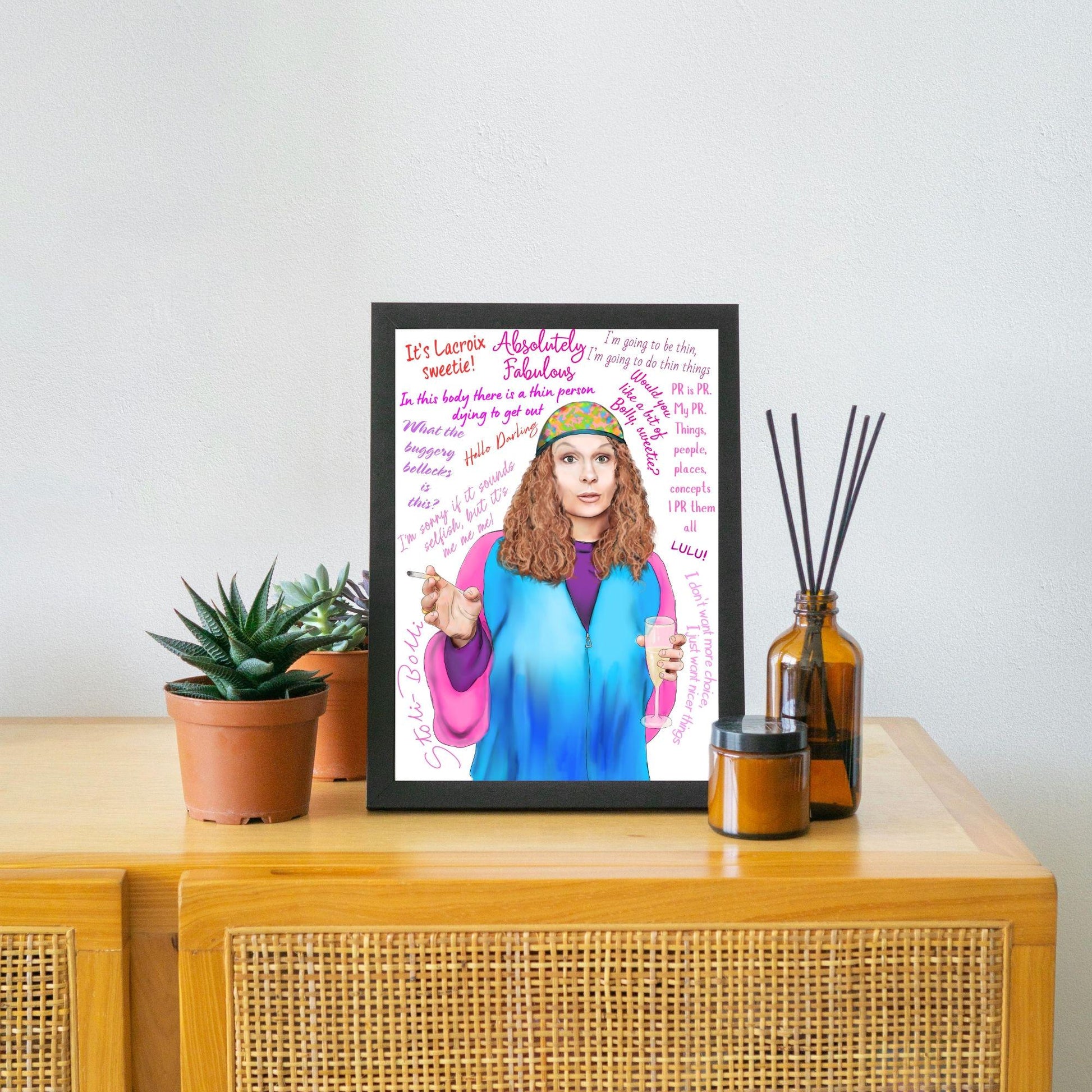 Ab Fab Eddie Quotes Poster, Absolutely Fabulous Art Print, Designer Wall Art, A4 High Quality Print