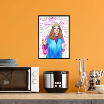 Ab Fab Eddie Quotes Poster, Absolutely Fabulous Art Print, Designer Wall Art, A4 High Quality Print