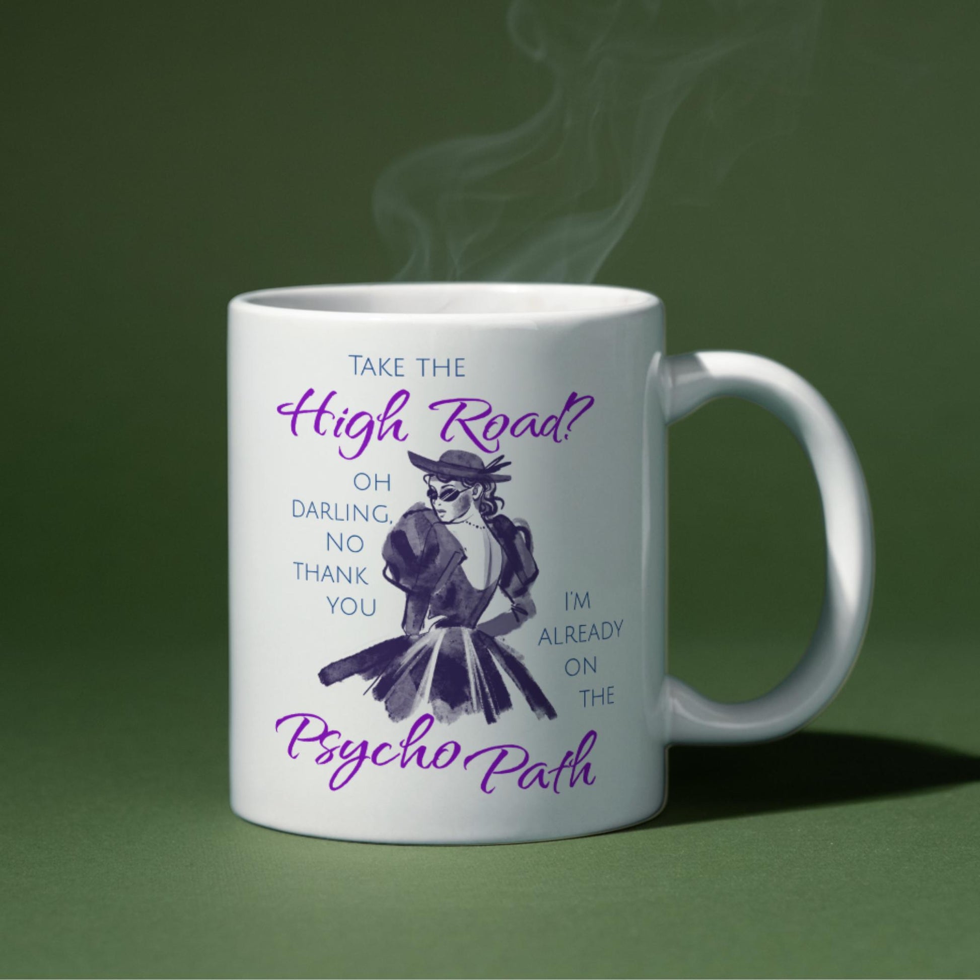Psycho Mug, Funny Feminist Coffee Cup, Retro Design - Multi Colour Options