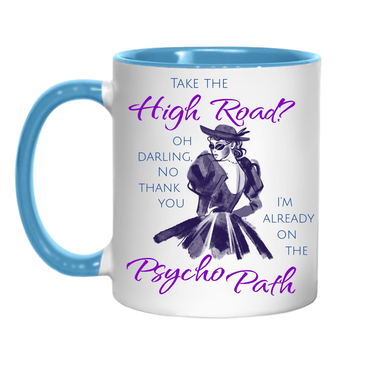 Psycho Mug, Funny Feminist Coffee Cup, Retro Design - Multi Colour Options