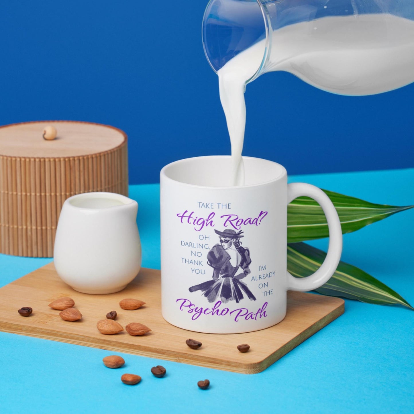 Psycho Mug, Funny Feminist Coffee Cup, Retro Design - Multi Colour Options