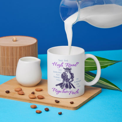 Psycho Mug, Funny Feminist Coffee Cup, Retro Design - Multi Colour Options