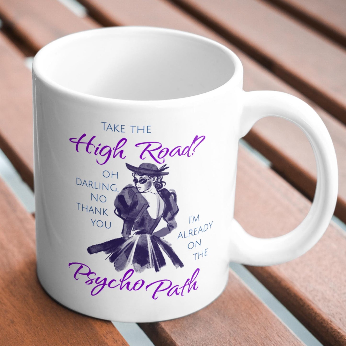 Psycho Mug, Funny Feminist Coffee Cup, Retro Design - Multi Colour Options