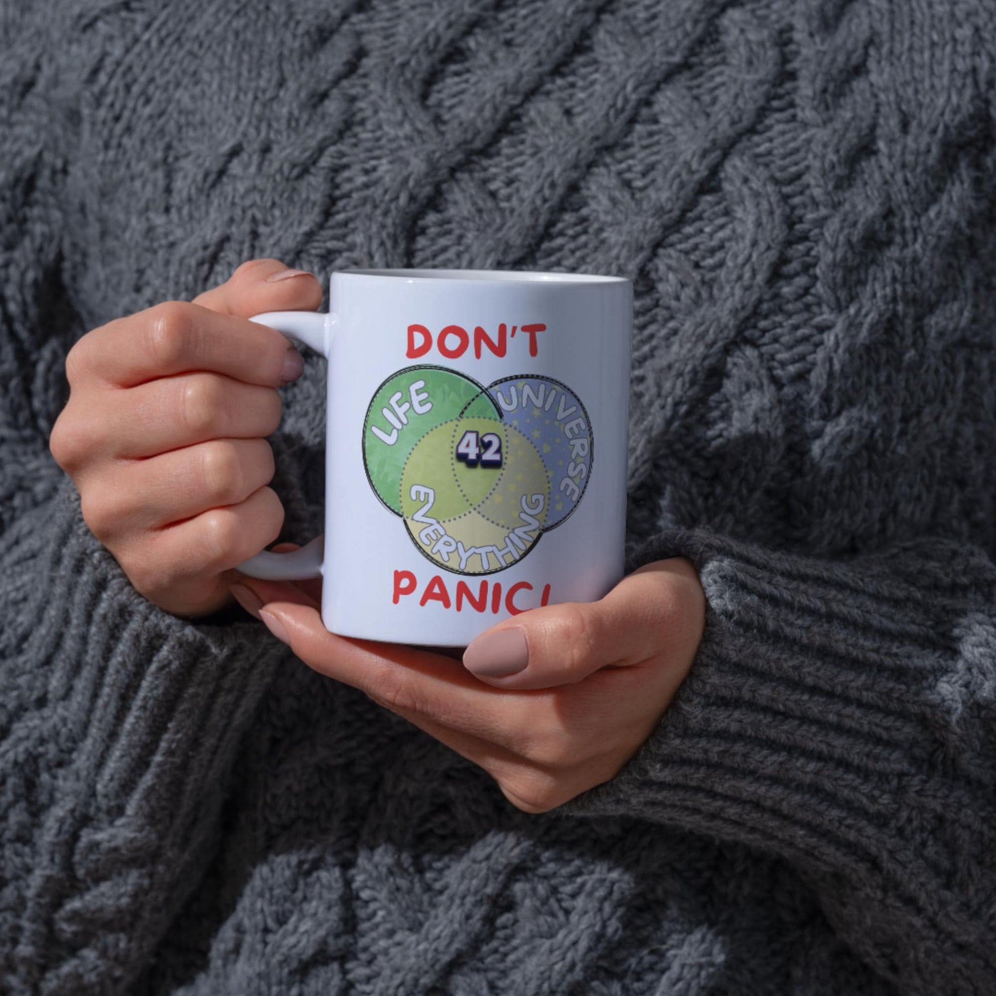 Meaning of Life Mug, Great Gift Mug, Number 42, Hitchhiker's Guide - Multi Colour Options