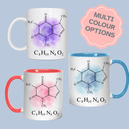 Caffeine Formula Mug, Chemistry Gift, Multi Colour Options, Science Mug