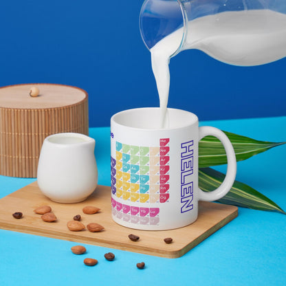 Personalised Periodic Table Mug, Chemistry Gift, Multi Colour Options, Science Mug