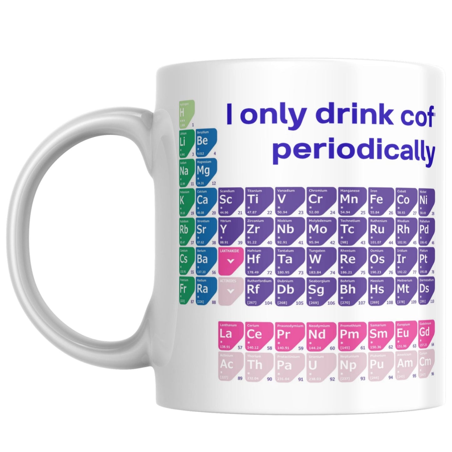 Personalised Periodic Table Mug, Chemistry Gift, Multi Colour Options, Science Mug