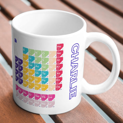 Personalised Periodic Table Mug, Chemistry Gift, Multi Colour Options, Science Mug