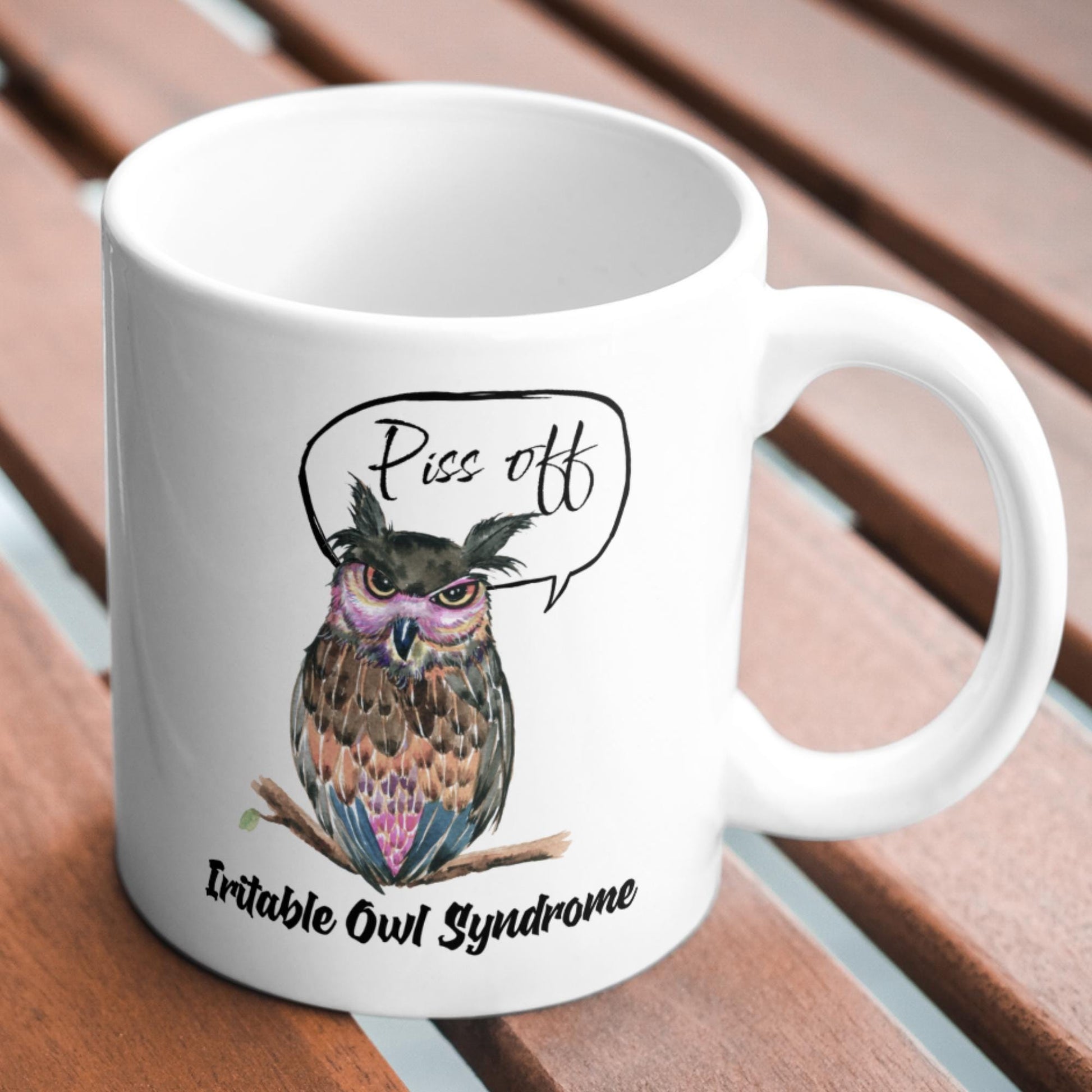 Owl Mug, Funny Coffee Cup, Great Gift For Owl Lovers, Irritable Owl, Rude Mug