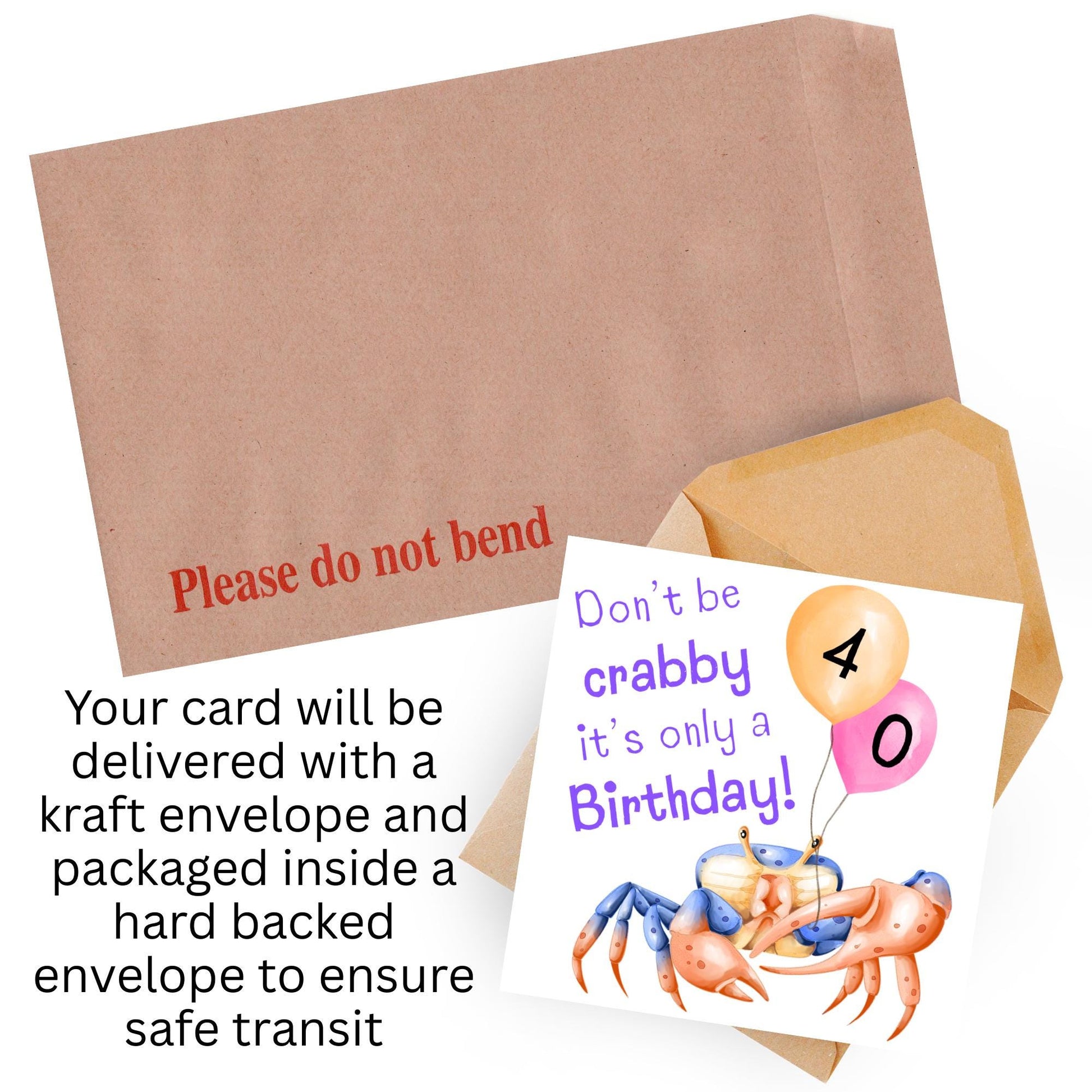 Crab Personalised Age Birthday Card Sea Themed, Nautical, 20th, 30th, 40th, 50th