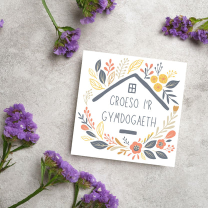 Welsh New Home card, Welcome to the Neighbourhood, Croeso, Welsh Language Cymraeg
