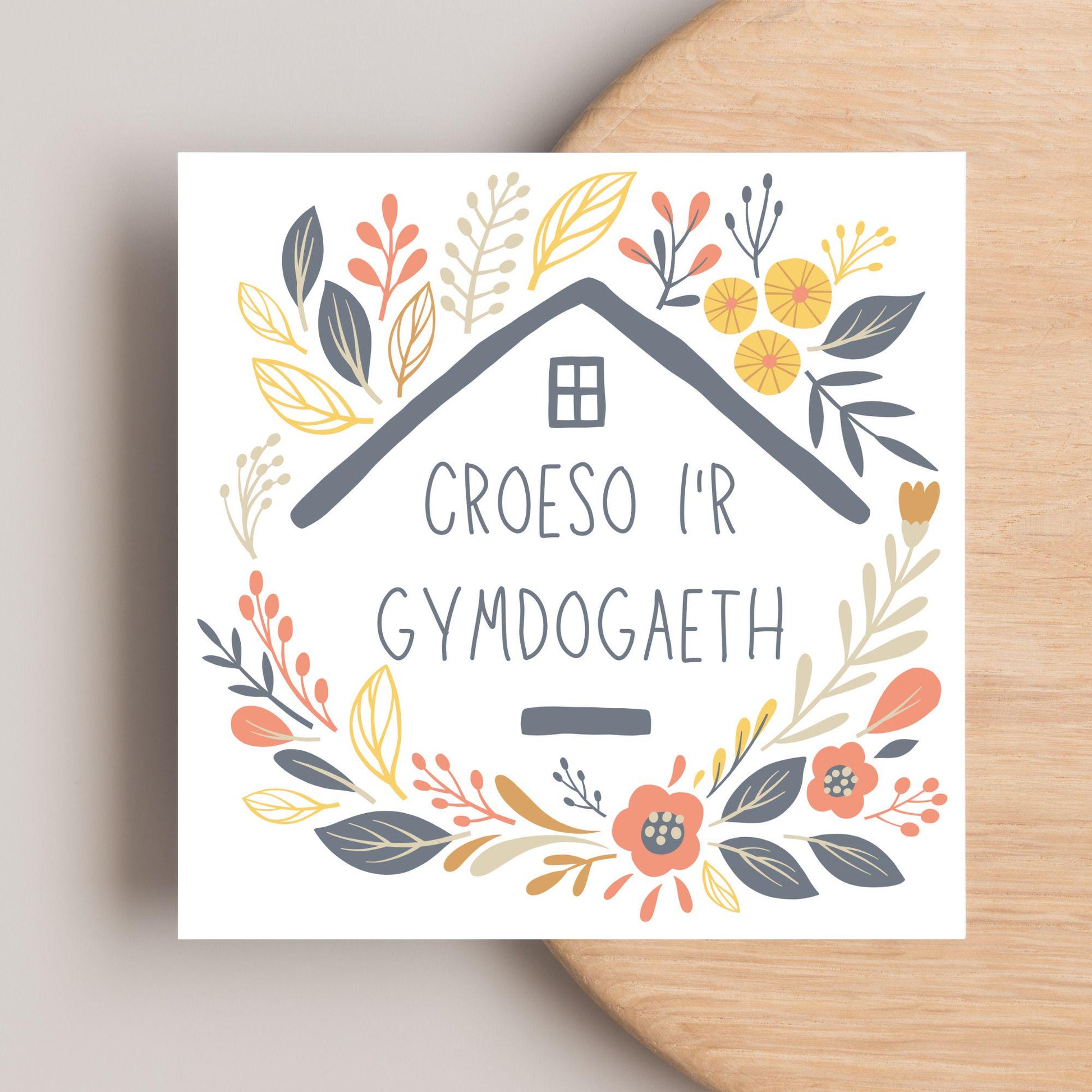 Welsh New Home card, Welcome to the Neighbourhood, Croeso, Welsh Language Cymraeg