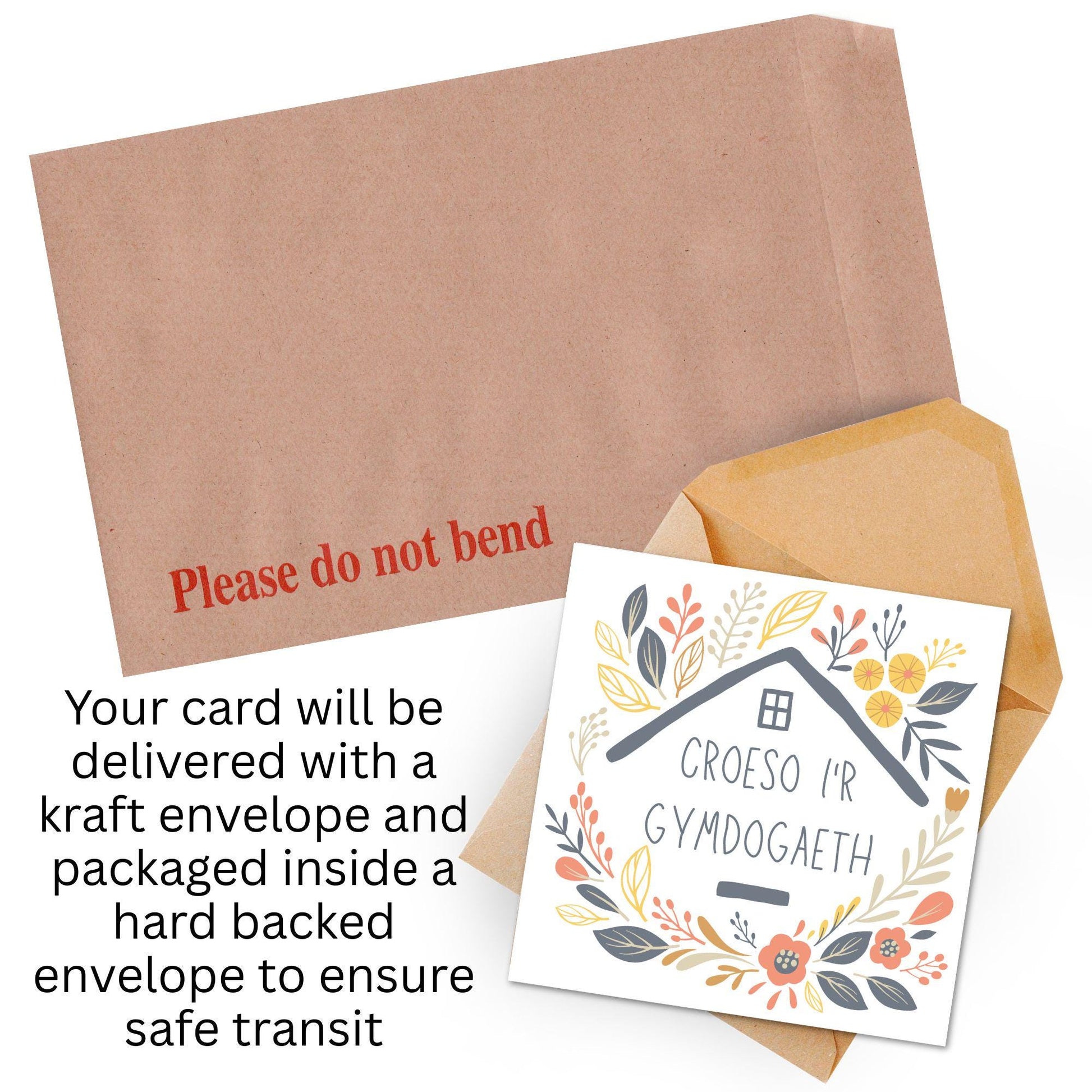 Welsh New Home card, Welcome to the Neighbourhood, Croeso, Welsh Language Cymraeg