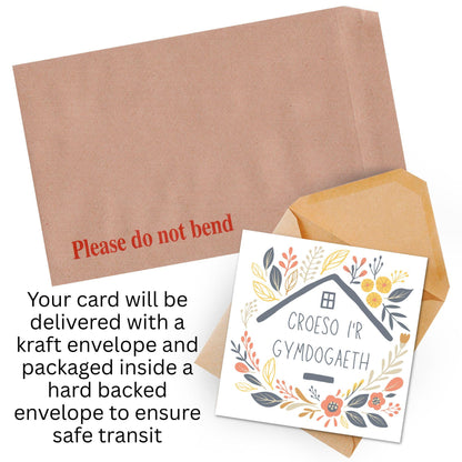 Welsh New Home card, Welcome to the Neighbourhood, Croeso, Welsh Language Cymraeg