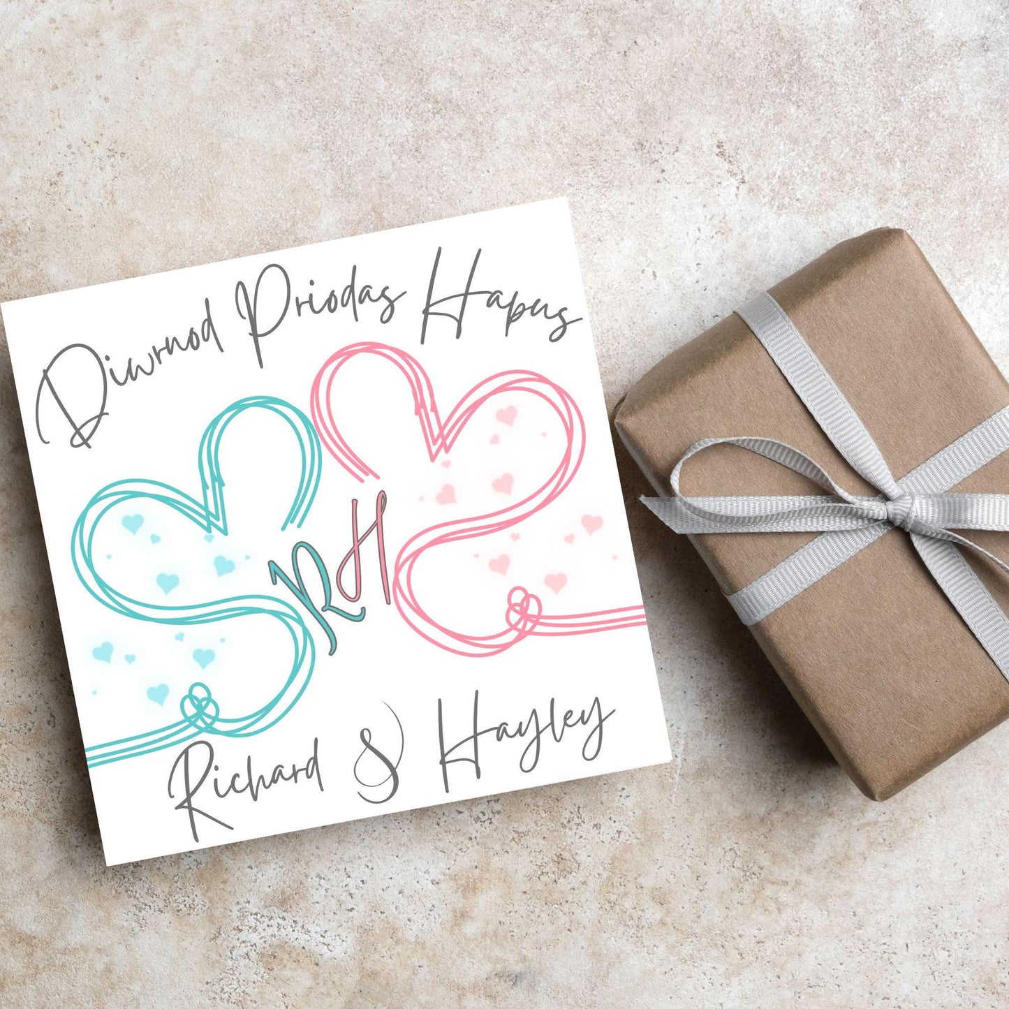 Personalised Welsh Wedding Card, Congratulations Card Welsh, Made in Wales Card, Welsh Themed Card