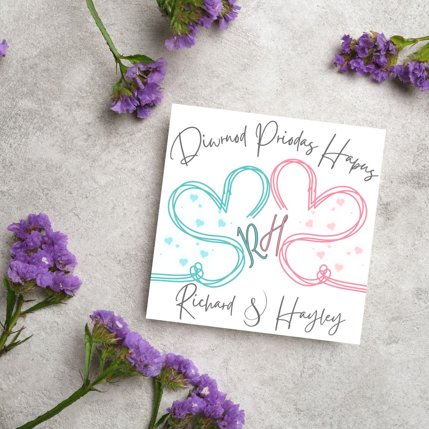 Personalised Welsh Wedding Card, Congratulations Card Welsh, Made in Wales Card, Welsh Themed Card