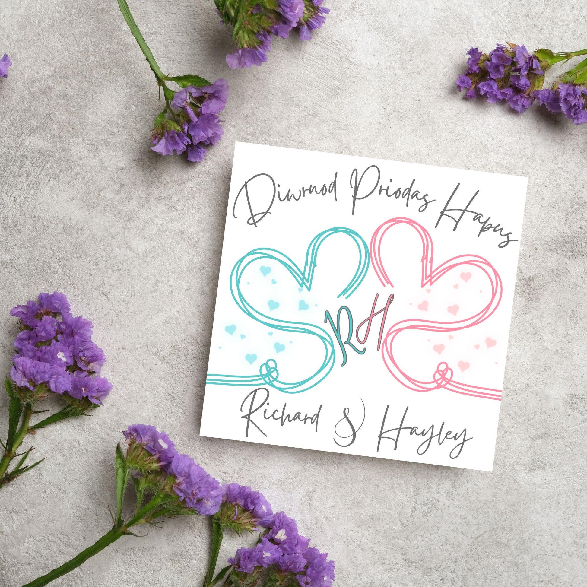 Personalised Welsh Wedding Card, Congratulations Card Welsh, Made in Wales Card, Welsh Themed Card