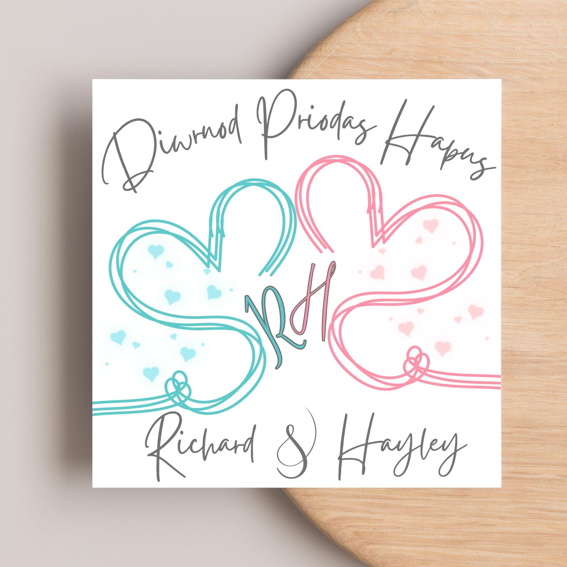 Personalised Welsh Wedding Card, Congratulations Card Welsh, Made in Wales Card, Welsh Themed Card