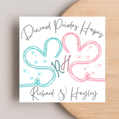 Personalised Welsh Wedding Card, Congratulations Card Welsh, Made in Wales Card, Welsh Themed Card