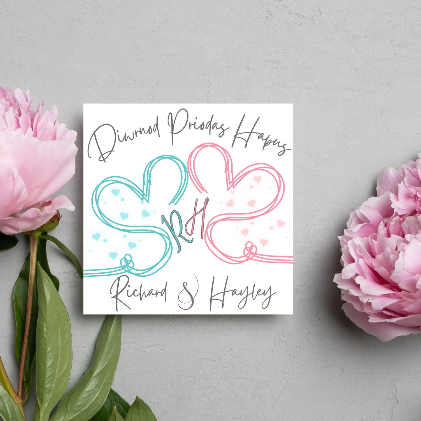 Personalised Welsh Wedding Card, Congratulations Card Welsh, Made in Wales Card, Welsh Themed Card