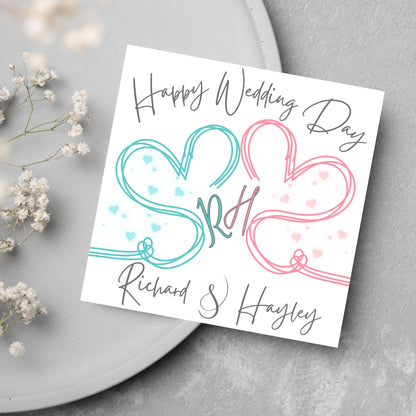 Personalised Wedding Card, Congratulations Card, Custom Name Wedding Card