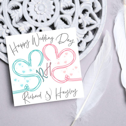 Personalised Wedding Card, Congratulations Card, Custom Name Wedding Card