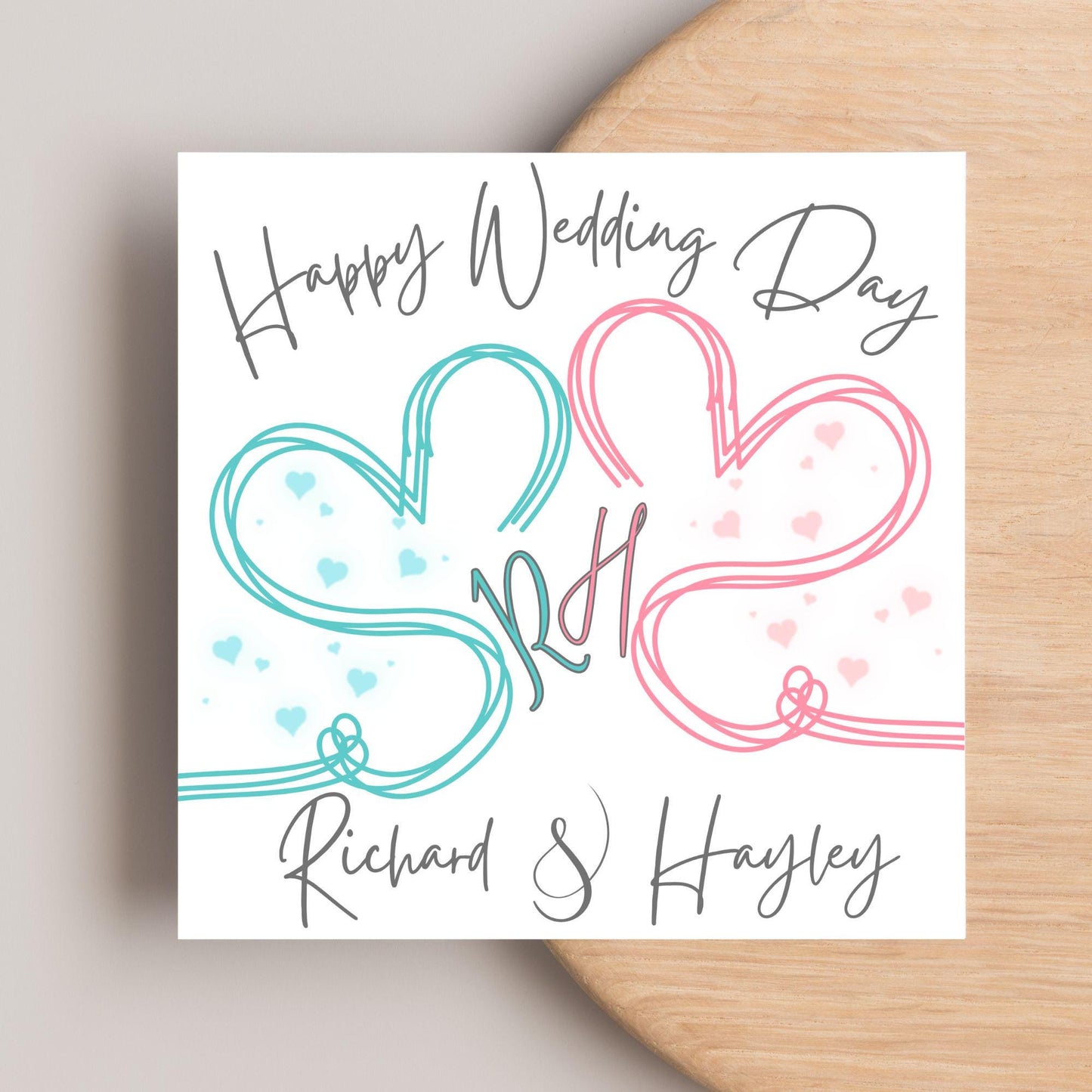 Personalised Wedding Card, Congratulations Card, Custom Name Wedding Card