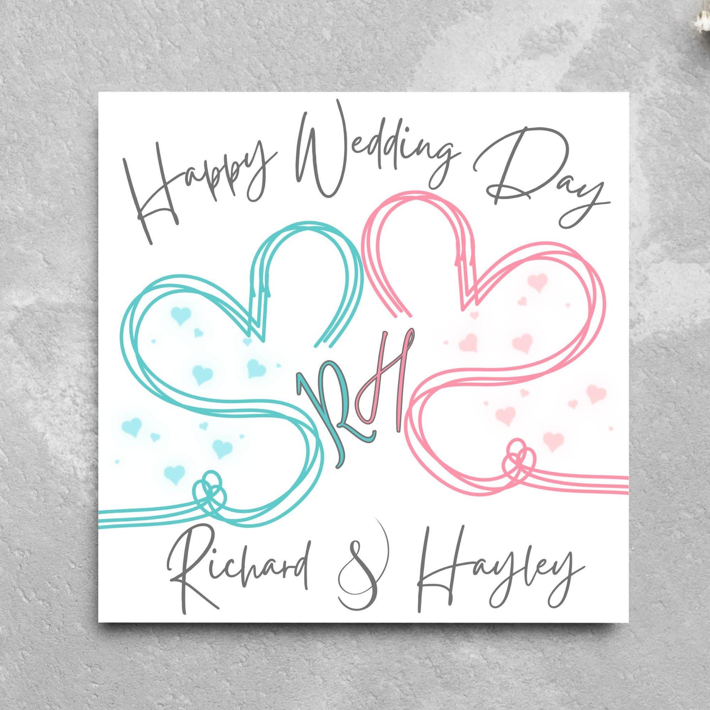 Personalised Wedding Card, Congratulations Card, Custom Name Wedding Card