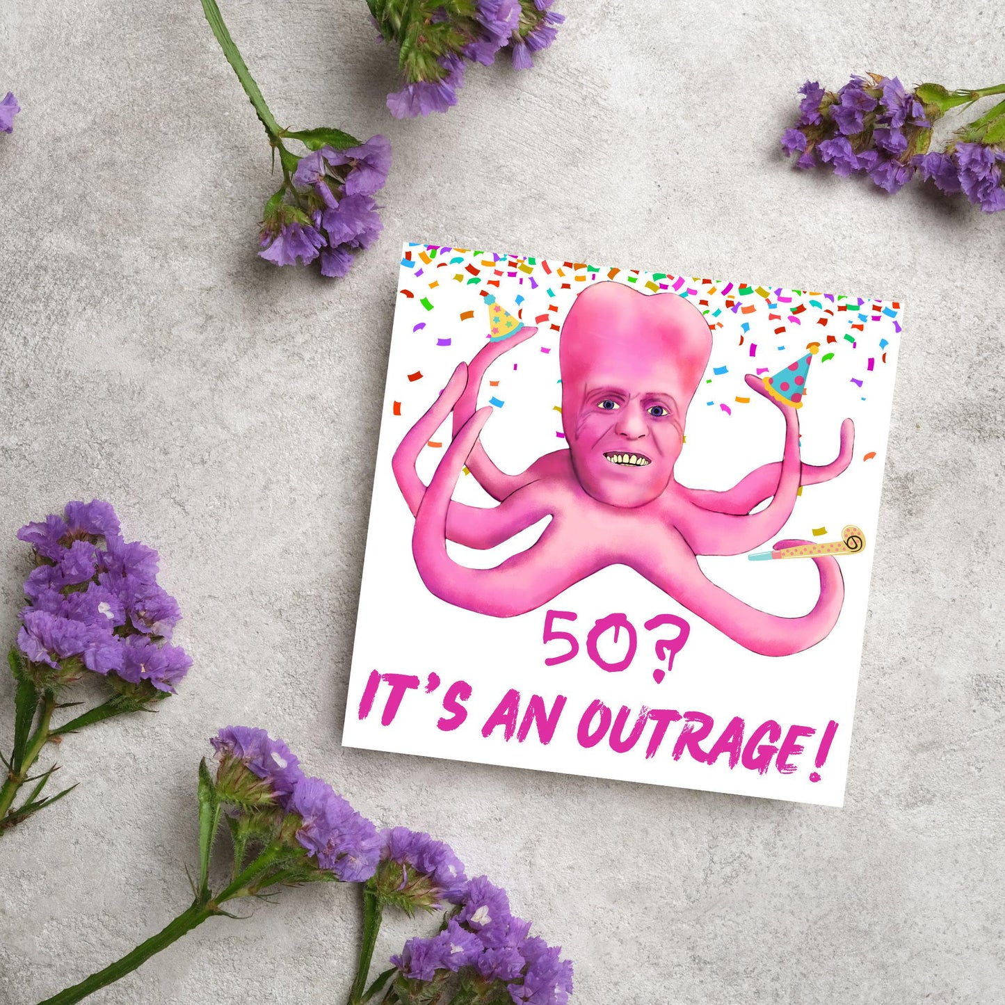 The Mighty Boosh Card, Custom Age Birthday Card, 20th, 30th, 40th, 50th, 60th, Tony Harrison It's an Outrage