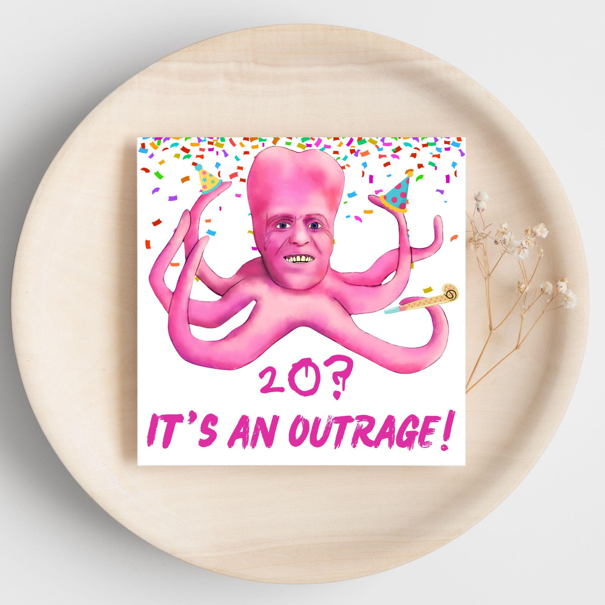The Mighty Boosh Card, Custom Age Birthday Card, 20th, 30th, 40th, 50th, 60th, Tony Harrison It's an Outrage