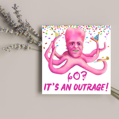The Mighty Boosh Card, Custom Age Birthday Card, 20th, 30th, 40th, 50th, 60th, Tony Harrison It's an Outrage