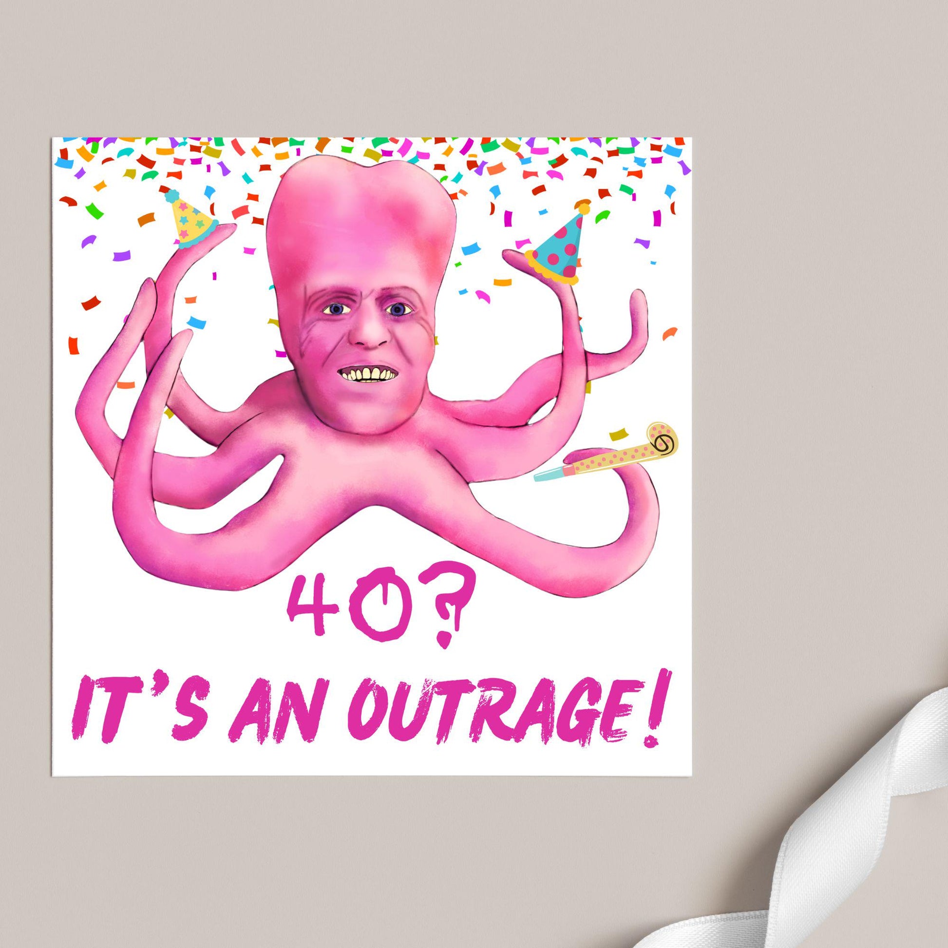 The Mighty Boosh Card, Custom Age Birthday Card, 20th, 30th, 40th, 50th, 60th, Tony Harrison It's an Outrage