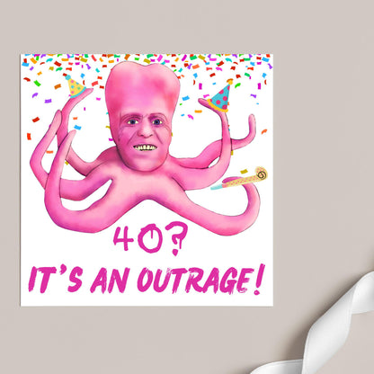 The Mighty Boosh Card, Custom Age Birthday Card, 20th, 30th, 40th, 50th, 60th, Tony Harrison It's an Outrage