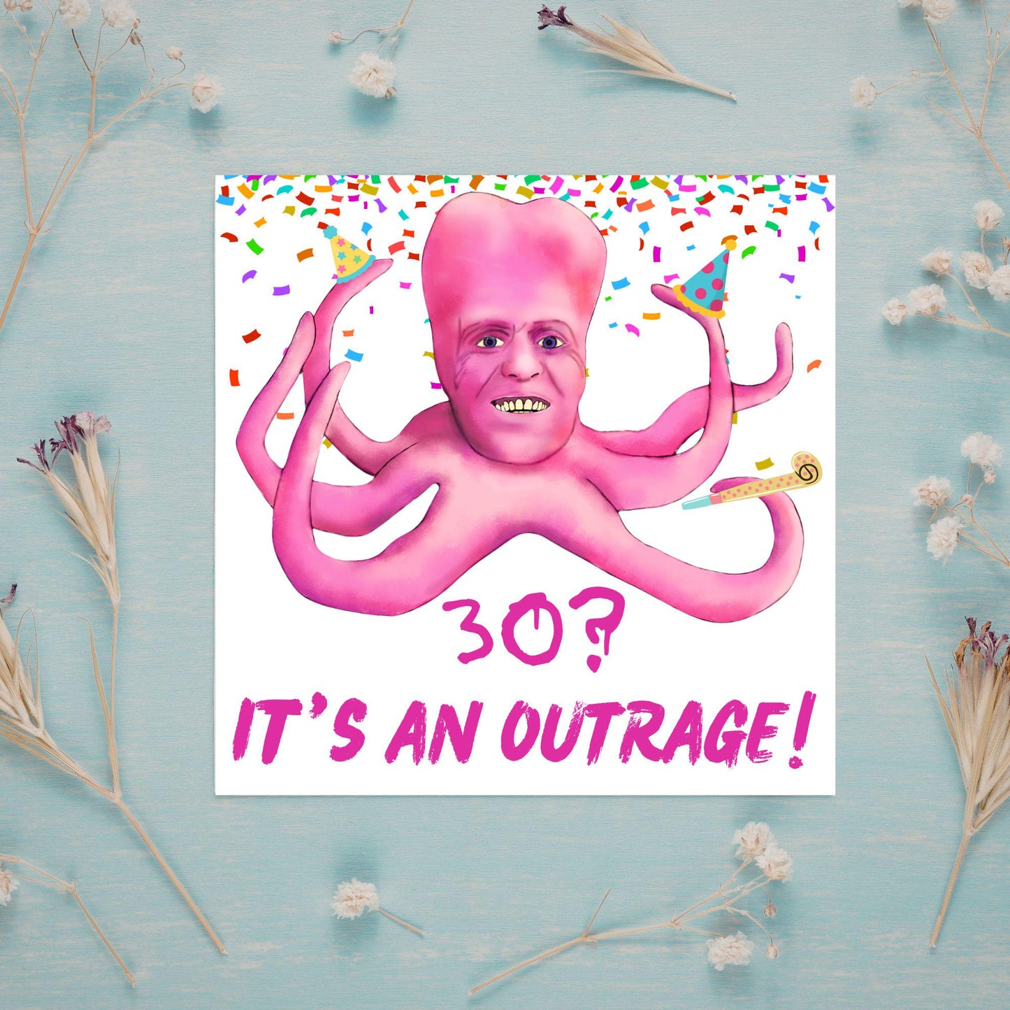 The Mighty Boosh Card, Custom Age Birthday Card, 20th, 30th, 40th, 50th, 60th, Tony Harrison It's an Outrage