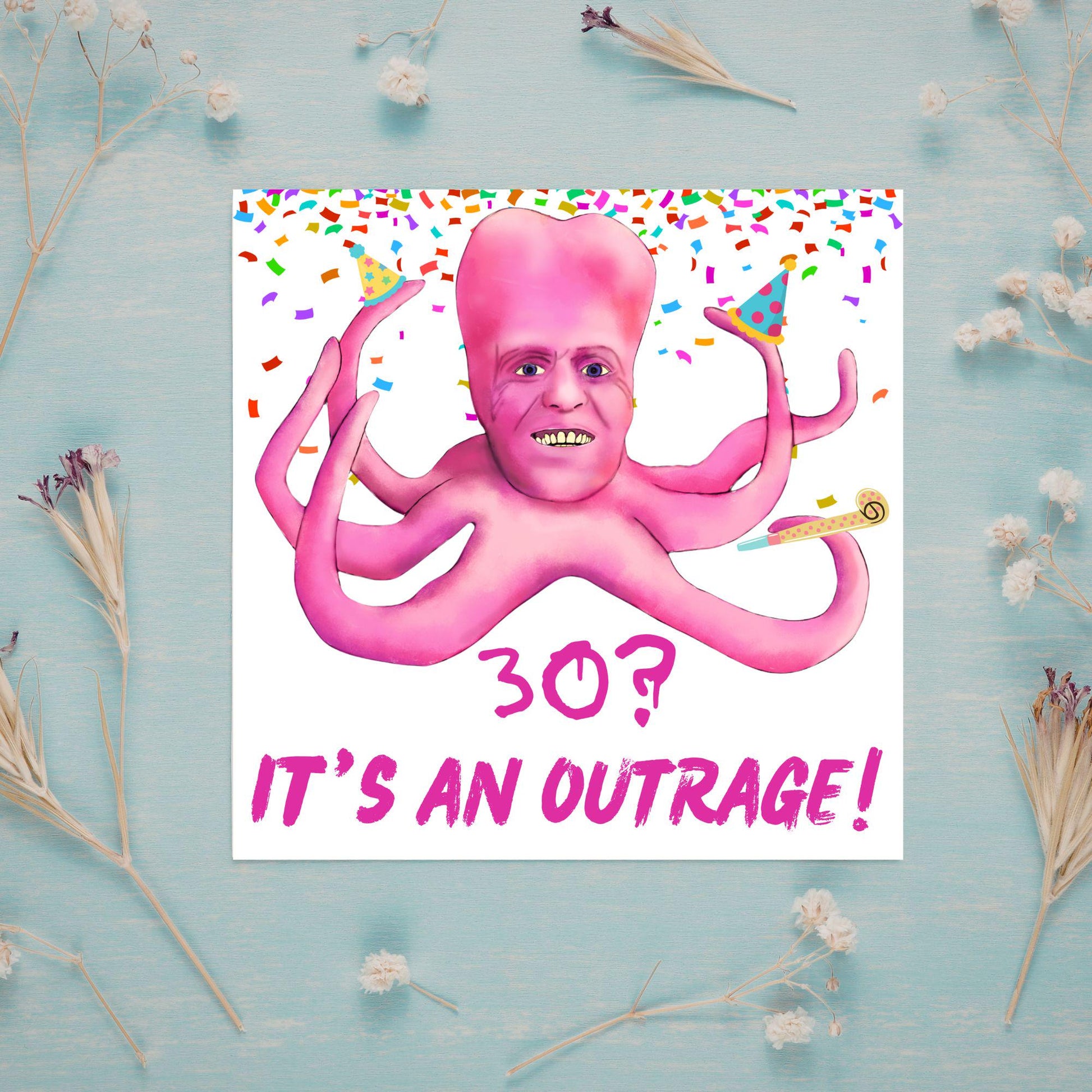 The Mighty Boosh Card, Custom Age Birthday Card, 20th, 30th, 40th, 50th, 60th, Tony Harrison It's an Outrage