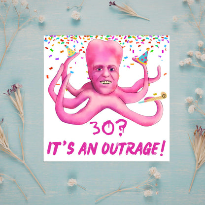 The Mighty Boosh Card, Custom Age Birthday Card, 20th, 30th, 40th, 50th, 60th, Tony Harrison It's an Outrage