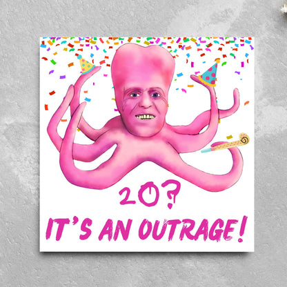 The Mighty Boosh Card, Custom Age Birthday Card, 20th, 30th, 40th, 50th, 60th, Tony Harrison It's an Outrage