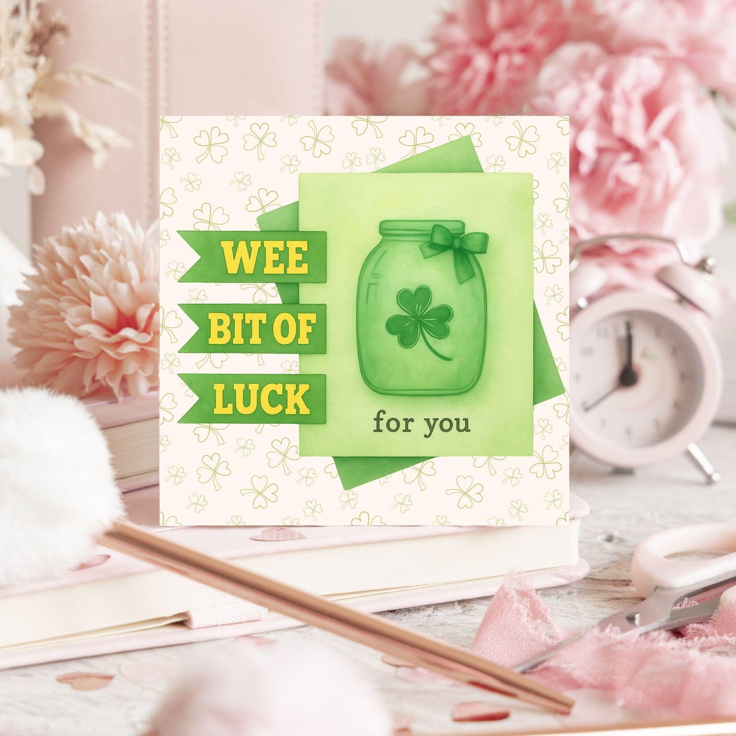 Good Luck Card, Exam Card, Lucky Clover Card, Driving Test, Travelling Card, New Job Card, Emigrating Card, Leaving Card