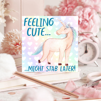 Unicorn Birthday Card, Funny Card for Granddaughter, Card for Daughter, Sister, Niece, Friend