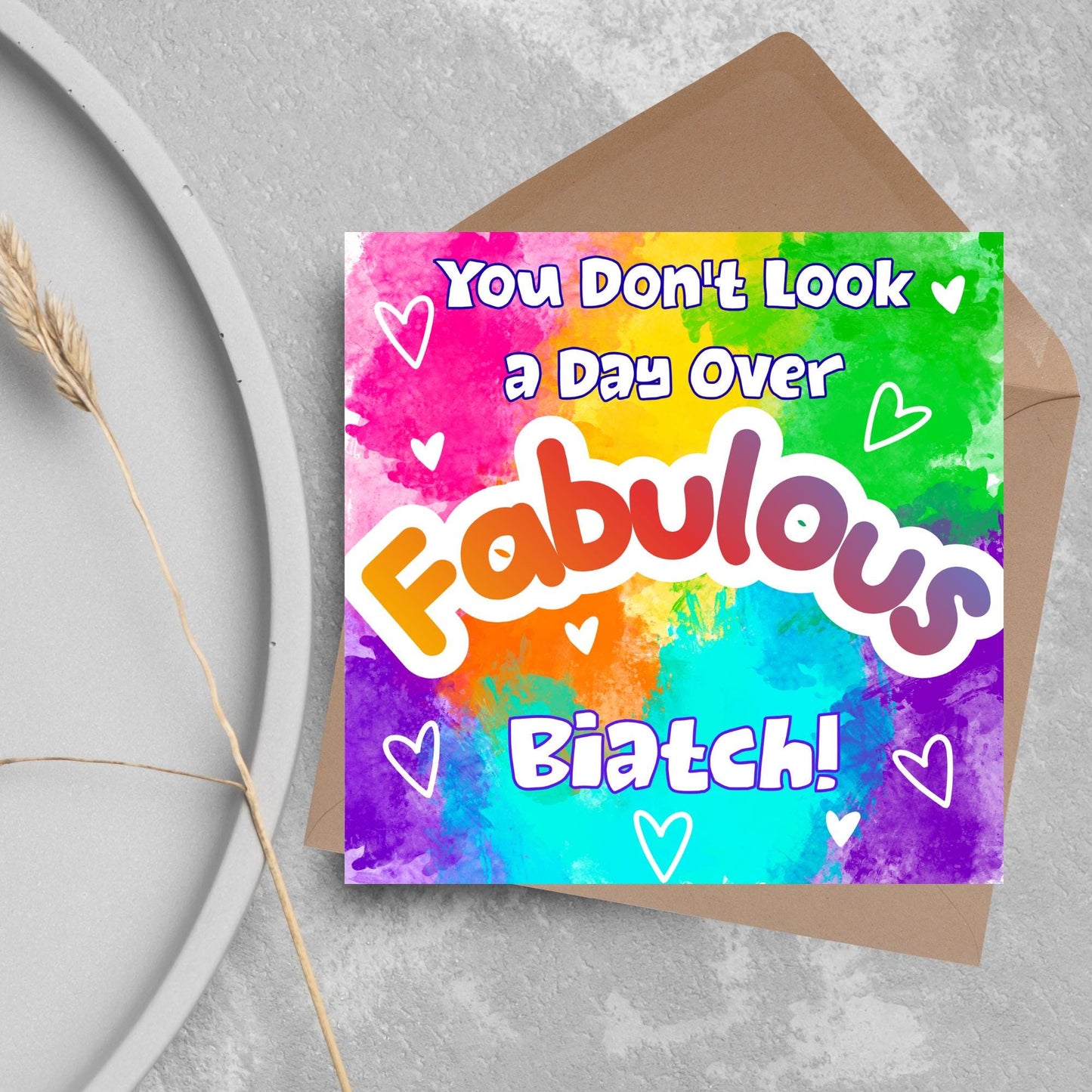 LGBTQ+ Gay Birthday Card, Pride Card, Gay Birthday, Rainbow Drag Queen, Gay, Slay, Rainbow Card