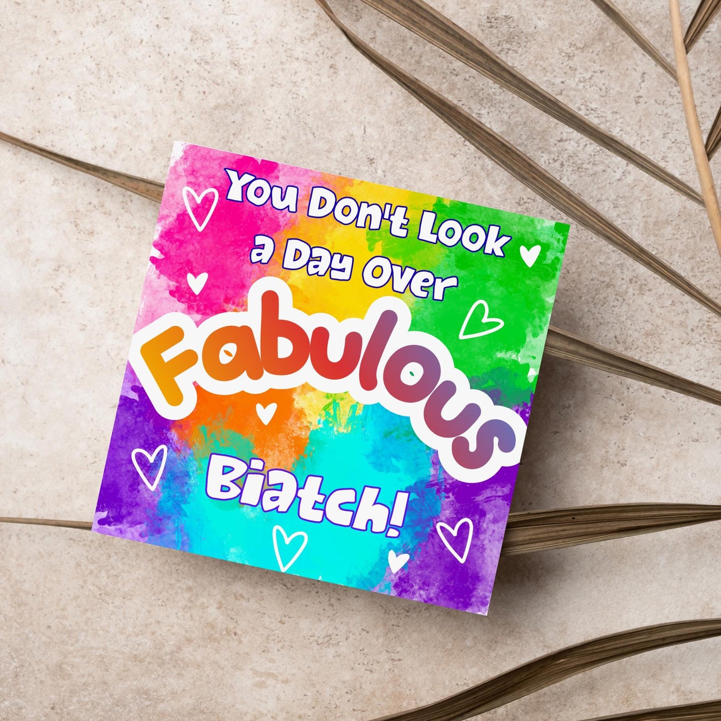 LGBTQ+ Gay Birthday Card, Pride Card, Gay Birthday, Rainbow Drag Queen, Gay, Slay, Rainbow Card