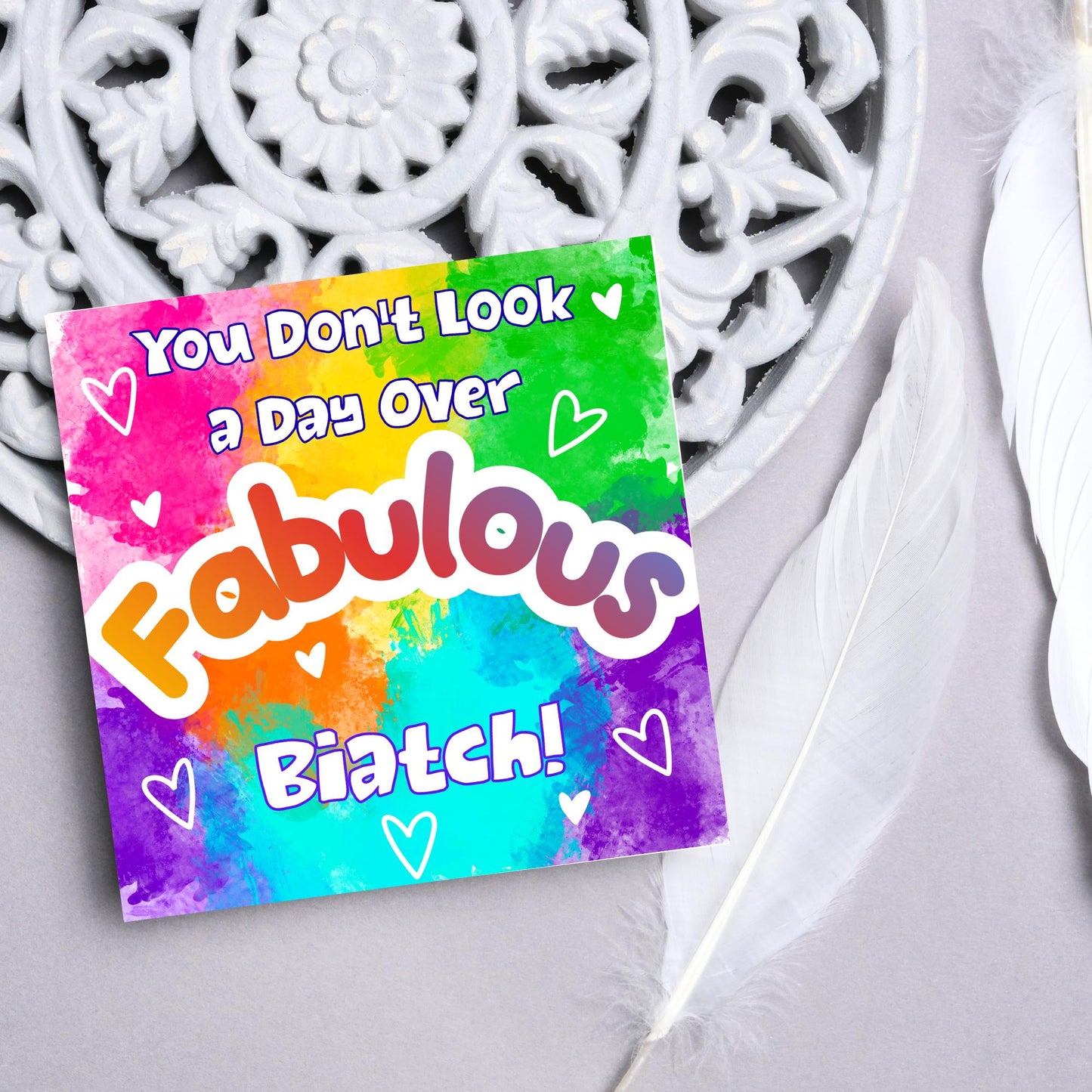 LGBTQ+ Gay Birthday Card, Pride Card, Gay Birthday, Rainbow Drag Queen, Gay, Slay, Rainbow Card